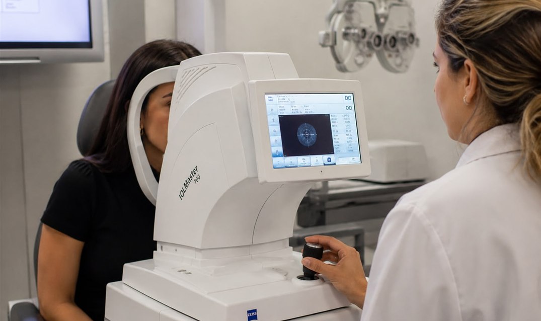 Biometria Óptica Exame de biometria óptica na Raro Clínica da Visão